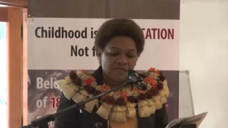 Fijian Minister for Women Mereseini Vuniwaqa, World Day Against Child Labour celebration