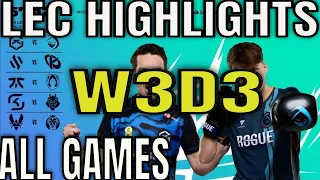 LEC Highlights Week 3 Day 3 ALL GAMES | LEC Winter W3D3