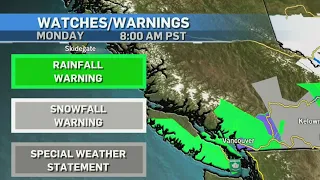 Weather watch: Heavy rain continues to slam southern B.C.