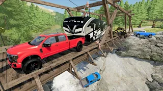 Campers save truck from flooded river | Farming Simulator 22