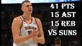 Nikola Jokic 41 Pts 15 Ast 15 Reb Phoenix Suns vs Denver Nuggets HIGHLIGHTS