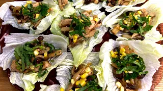 Порционный салат на листьях латука- украсит любое застолье!