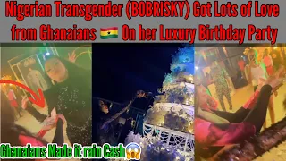 Ghanaians🇬🇭 Made Cash Rain On Bobrisky’s Birthday Party in Lagos Nigeria🇳🇬😱