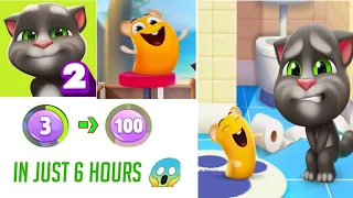 LEVEL 1 TO 100 IN JUST 6 HOURS?😱😱 | My talking tom 2 gameplay | Watch till the end 🥺