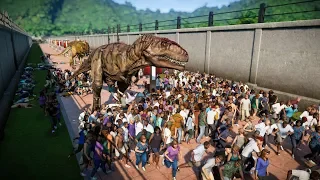 50 Giganotosaurus Breakout and Kills 2000 PEOPLE - Jurassic World Evolution