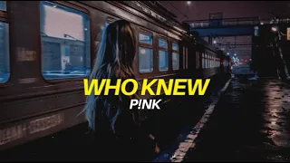 who knew || p!nk || traducida al español + lyrics