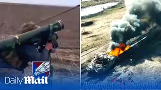 Russian tank graveyard: Ukrainians obliterate armour near Tonenke with Javelins and drones