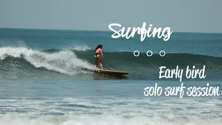 Early bird solo surf session in Nicaragua