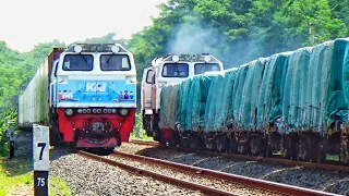 KERETA BARANG SUPER PANJANG DAN BERAT DI JAWA | Kereta Barang Semen Papasan Kereta Barang Peti Kemas