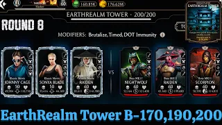 Earthrealm Tower Boss Battle 200 & 170,190 Fight + Reward MK Mobile