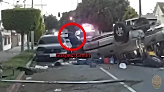 Newly-released video shows end of deadly high-speed chase in South LA