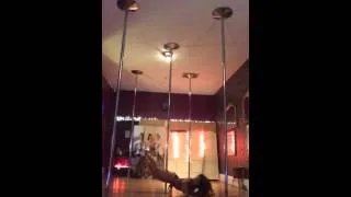 Freestyle pole dance in 10" heels