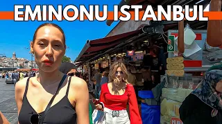 Istanbul Eminonu Bazaar,Sirkeci Restaurants & Street Foods 4 July 2023 | 4K UHD 60FPS