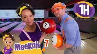 Bowling Fun with Meekah & Blippi | 1HR OF MEEKAH! | Educational Videos for Kids