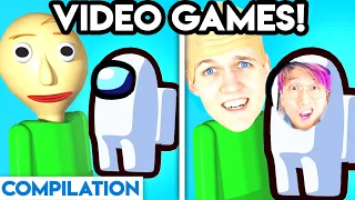 VIDEO GAMES WITH ZERO BUDGET! (Among Us, Baldi, Granny, Piggy, Henry Stickmin, Adopt Me, Siren Head)