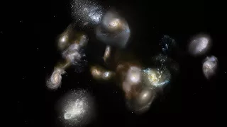 Artist’s impression of ancient galaxy megamerger