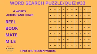 Quiz blasters/Word Search Puzzle/Quiz#33/Find the Hidden Words/Words Search Fun/Search The Word