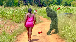 SHE Truly Thought IT WAS A TREE! Bushman Prank! Scaring People!