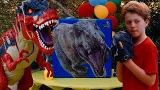 Birthday Party Dinosaur Toys @TRexRanch | Moonbug Kids Explore With Me | Dinosaur Videos for Kids