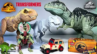 New Transformers Jurassic World Dinosaurs! Dilophosaurus, T-Rex, Giganotosaurus, Spinosaurus, Raptor