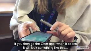 Instructions on how to connect the Roger Pen to the Otter.ai speech to text app