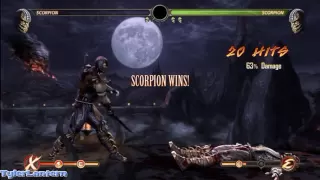 MK9 - Scorpion 63% Damage Combo (Without X-RAY) - Mortal Kombat 9 (2011) MK Demo Gameplay