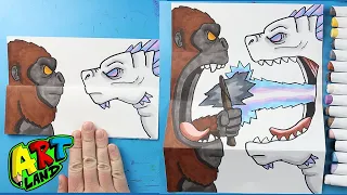 How to Draw Shimo vs Kong Surprise Fold