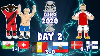 🏆Euro 2020: Day 2!🏆 Lukaku goals! Castagne injured! Eriksen is stable! (Goals Highlights)