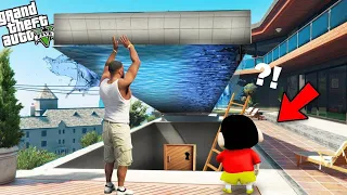 GTA 5 !! SHINCHAN AND FRANKLIN FOUND SECRET BUNKER UNDER FRANKLIN'S SWIMMING POOL IN GTA 5 TAMIL