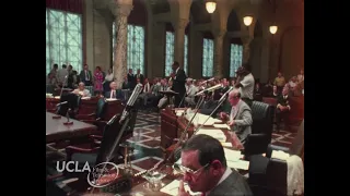 KTLA News: "Mayor Tom Bradley addresses the Los Angeles City Council about budget cuts" (1973)