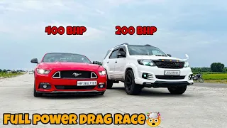 Ford Mustang vs Toyota Fortuner 3.0 Drag Race | Shocking Results