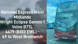 National Express West Midlands Wright Eclipse Gemini 1 4479 (BJ03 EWL) - 49 to West Bromwich
