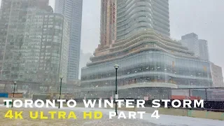 Winter storm downtown toronto part 4 (walking tour 4k)