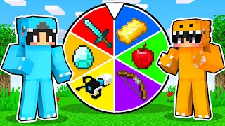 OP WEAPON MINECRAFT ROULETTE TRY YOUR LUCK: NOOB VS PRO SPIN THE WHEEL CHALLENGE!