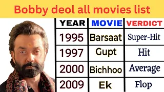 bobby deol 1995-2023 all movies list | bobby deol hit and flop movies | bobby deol ki sabhi film