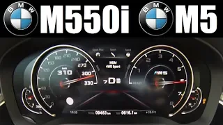 Is the BMW M5 worth the extra money ?! BMW M550i (462HP) vs 2018 M5 (600HP) 0-300 km/h 👌