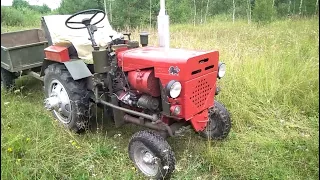 Самодельный трактор с дизелем Д 21 самодельный прицеп Homemade tractor​​​​​