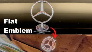 Mercedes Flat Hood Emblem on Cars with Standing Stars