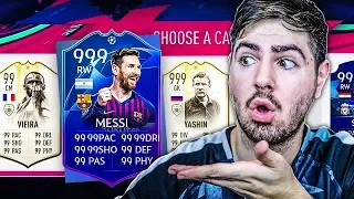 MESSI 99 TOTKS COM 4 SUPER ICONS NO FUT DRAFT DOS MAIORES OVERS!!!