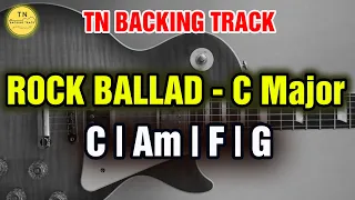 Rock Ballad BACKING TRACK C Major | C Am F G | 60 BPM | Guitar Backing Track