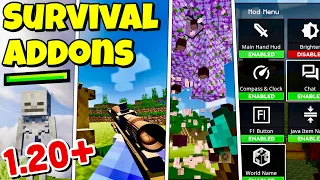 Minecraft Bedrock 1.20+ BEST SURVIVAL ADDONS (Top 20 Most Helpful Resource & Behaviour Packs)