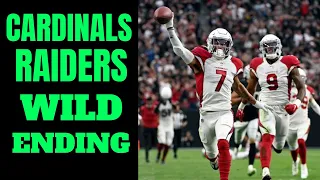 Crazy Ending to The Cardinals Raiders game as the Cardinals win in OT Byron Murphy Jr. TD in OT