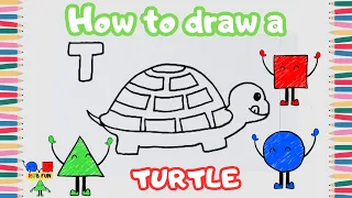 How To Draw Turtle | Fun Drawing And Coloring For Kids With RGB Fun