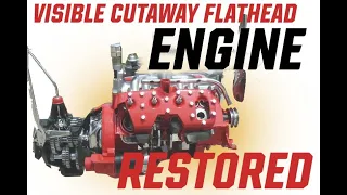 Vintage Flathead cutaway engine from Wahpeton Technical school-Restored and running!