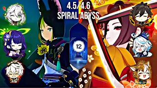 C2 Tighnari Spread & C0 Chiori (Almost) Mono Geo - 4.5/4.6 Spiral Abyss #genshinimpact
