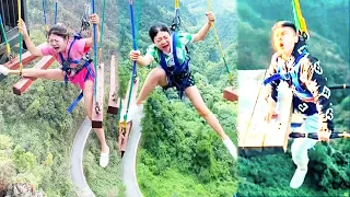 Bungee Jumping With Rope In Beautiful Place|The Beauty Almost Didn’T Pass This Aerial Ladder#bungee