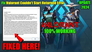 Fix Valorant Couldn't Start Returned Error | Valorant Not Launching/Opening Fixed Windows 7/8/10/11