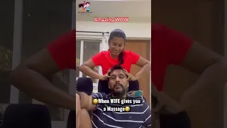 When WIFE gives you Head Massage 🤣😝 #shorts #shortsfeed #comedy