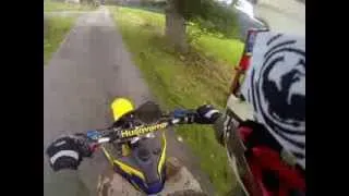 Husqvarna te 250 first ride with gopro and crash