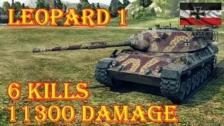 Leopard 1  6 Kills, 11300 Damage ★ Swamp ★ World of Tanks